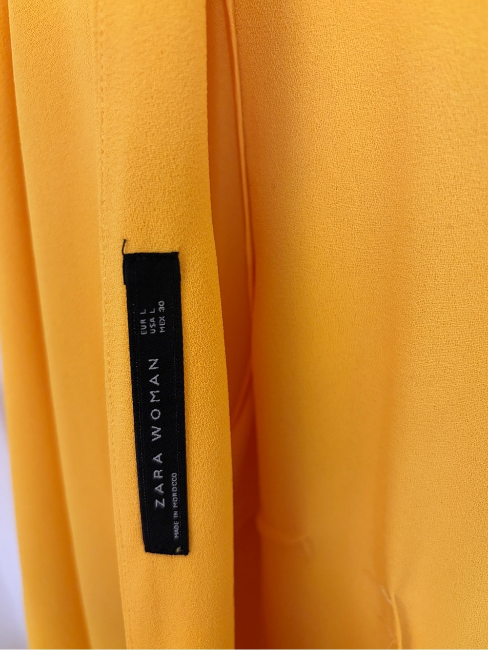 Zara Yellow Cape-Sleeve Mini Dress - size L - Picture 4 of 5